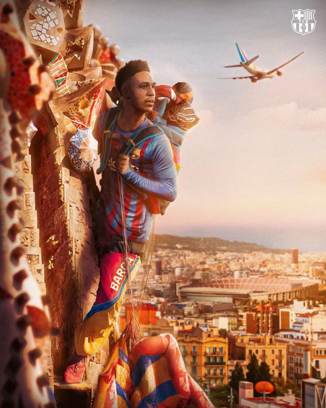 官方：奥巴梅扬加盟巴萨 合同期至2025年6月